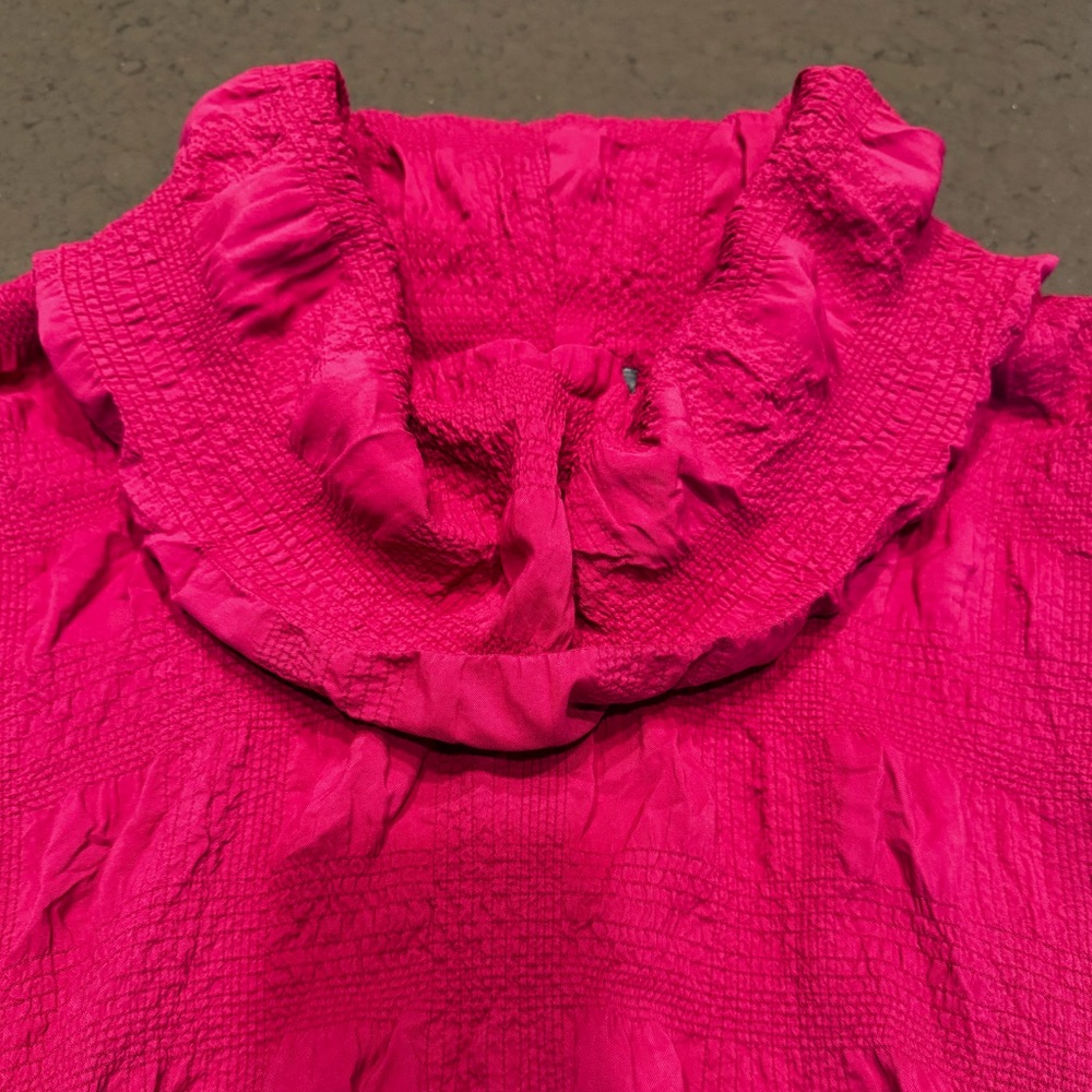 Chalet Vibrant Pink Textured Sleeveless Blouse Sz: 1X - Picture 6 of 15